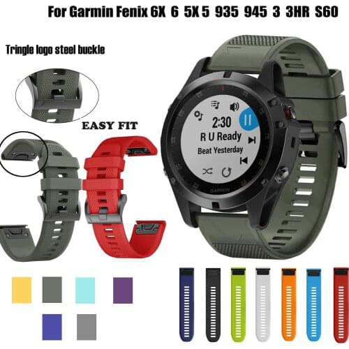 New 22 26mm Watchband For Garmin Fenix 5X 5 Plus 3 3HR 6 6X Pro Watch Quick Release Printing Silicone Easy Fit Wrist Band Straps
