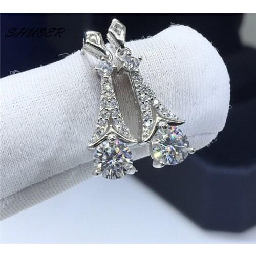 Classic 925 Sterling Silver Brilliant Cut Pass Diamond Tester 0.5 Carat D Color Moissanite Tidal Shape Drop Earrings for Women
