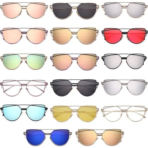 2020 Hot Sale Super Cute UV400 Cat eye Sunglasses Women Vintage Retro Shades Glasses For Women Mirror Retro Oculos De Sol Gafas