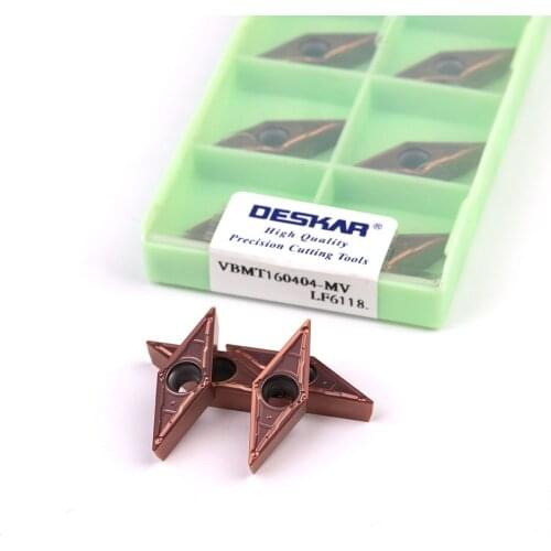 DESKAR 100%VBMT160404 VBMT160408 LF6118 LF6018 Carbide Insert VBMT Blade CNC Lathe Cutter Turning Tool For Stainless steel