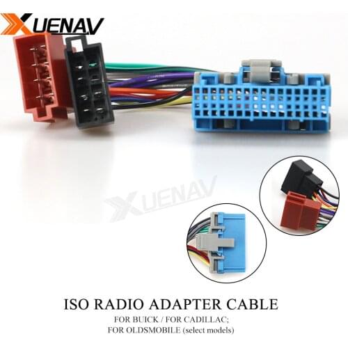 Xuenav ISO Radio Adapter 12-141 for/-BUICK for/-CADILLAC for/-OLDSMOBILE (select models)Wiring Harness Connector Loom Cable