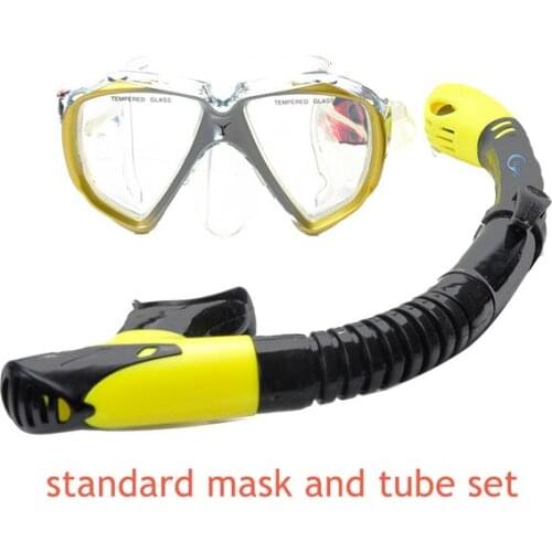 Yonsub scuba diving Mask anti fog underwater spearfishing myopia lens optical Mask+Tube Set with Mask box Snorkeling Equipment
