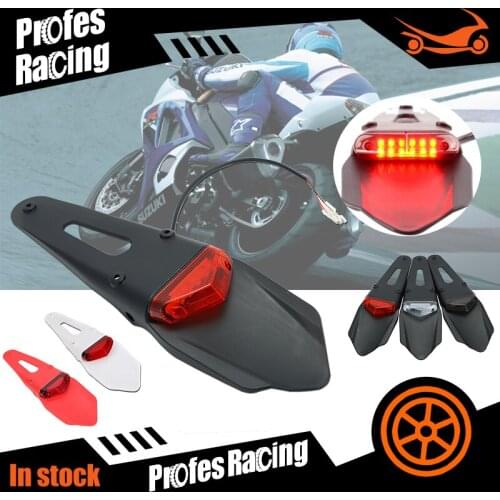 Motorcycle TailLight Dirt Bike Rear Fender 12 LED Tail Light For RMZ250 RMZ450 DRZ40SUZUKI HUSQVARNA TE250 TE300 BrakeWarning