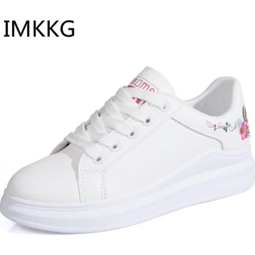 Women Shoes Fashion White Sneakers Chunky Vulcanize Shoes Female 2019 Spring Summer Platform Tenis Feminino Women Shoes A00022