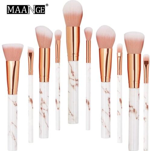 MAANGE 10Pcs Kits Makeup Brushes Set Professional Powder Foundation Concealer Eye shadow Lip Soft Make Up brush Comsestic Tools