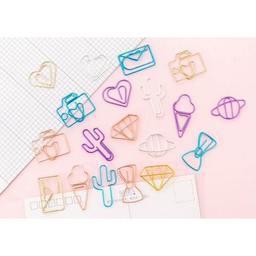 10packs/lot New Arrival Variously shaped Paper Clip school Office Stationery classification Bookmark Clip