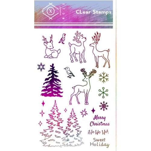 11*16CM Hot sale Pine Fawn Clear Stamps / Silicone Seals Roller Stamp for DIY scrapbooking photo album/Card Making