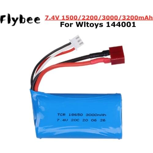2s 7.4V 1500mah 2200mAh 3000mah 3200mAh lipo battery for Wltoys 144001 12423 12428 RC car Spare Parts