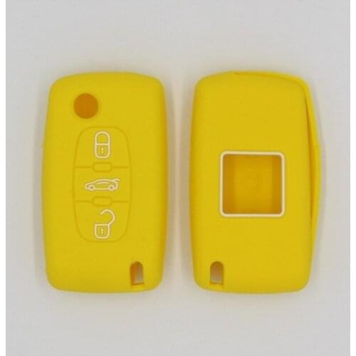 3PC 3 Buttons Silicone Car Key Case Cover Flip Remote Car Key Holder Shell Fob For Citroen C8 PEUGEOT 308 207 307 3008 5008
