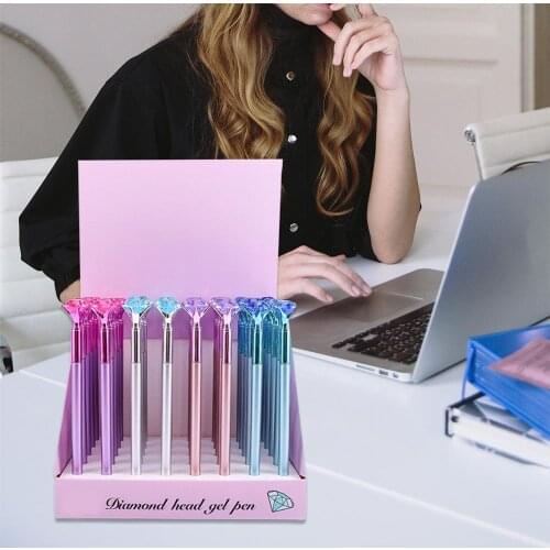 40Pcs/Set Kawaii Diamond Gen Pens Magical Crystal Ball Pen 0.5mm Black Ink Color Ballpoint Pen School Office Stationery