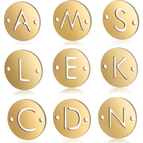 5pcs/lot 100% Stainless Steel Initial Name Charms Vnistar DIY Alphabet Pendant Charms 26 Letter Jewelry Making Charms Wholesale