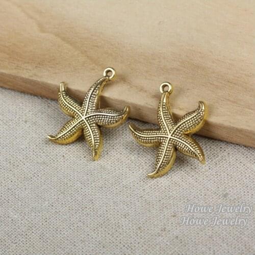 9pcs pendant starfish sea fish connector ancient gold Pendant European Style jewelry findings R005