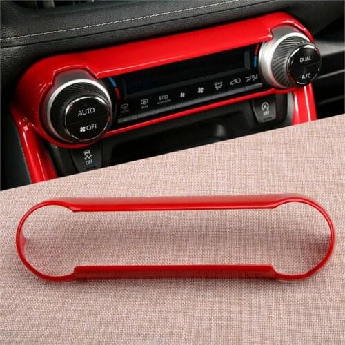 Car Red Central Console AC Knob Switch Panel Trim Cover Frame Fit for Toyota RAV4 2021 2020 2019 Decoration