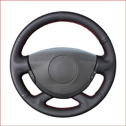 Black Faux Leather Steering Wheel Cover for Renault Laguna 2001-2007 Vel Satis 2001-2005 Grand Espace 2003-2008 Trafic 2012-2014