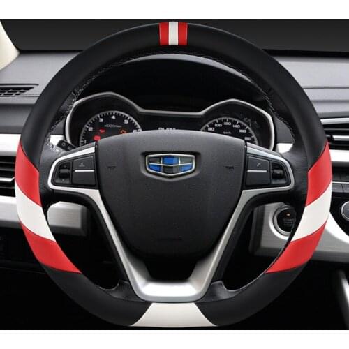 D Type Car Steering Wheel Cover Wrap For Geely Atlas 2016 - 2021 Coolray I 2020 2021 Emgrand 7 2018 - 2021 Emgrand GT 2015- 2021