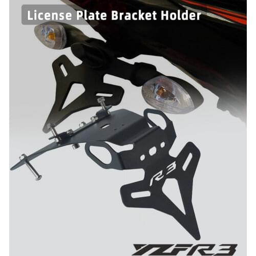 License plate holder For Yamaha YZF R3 YZFR3 YZF-R3 2019 2020 Tail Tidy fender eliminator registration plate bracket led lights