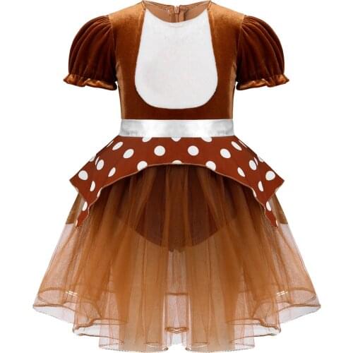 Kids Girls Deer Tutu Dress Baby Girls Dresses for Girls Halloween Costume Kids Elk Cosplay Christmas Birthday Party Carnival