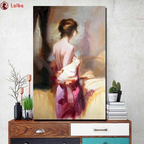 Photo custom diy diamond embroidery Abstract art, sexy woman back view diamond painting full square round drill diamond mosaic