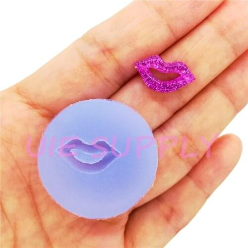 FYL758U 16.7mm Lips Silicone Mold Resin Miniaturesweet Jewelry Earrings Pendant Necklace Making Clay DIY Fondant Cupcake Deco