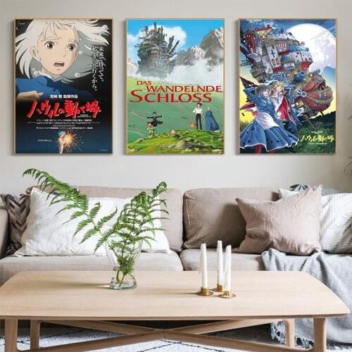 Howls Moving Castle Posters and Prints Wall art Decorative Picture Canvas Painting For Living Room Home