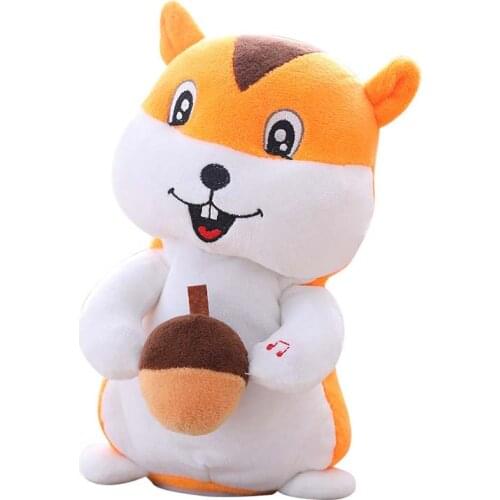 20cm electric talking singing dancing plush squirrel doll toy child sleeping cushion cute plush toy hamster baby companion doll