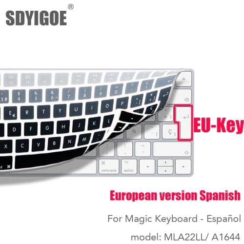 Spanish For Apple Wireless keybord MLA22LL/ A1644 IMAC Magic Keyboard cover Protector Silicone Cover EU-Key Version