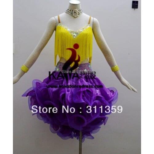 KAKA-L130417,Women Latin Dance Wear,Girls Salsa Competition Dress Ladys Tango Samba Rumba Chacha Dance Dress,Latin Dance Dress