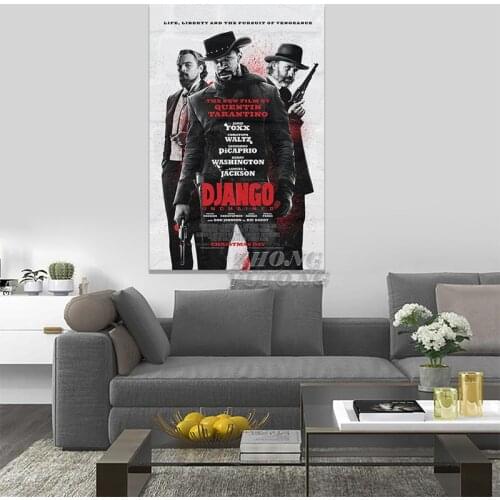 Classic Movie Canvas Poster Django Unchained Retro Art Prints Vintage Wall Decor Pictures Quentin Tarantino Canvas Posters