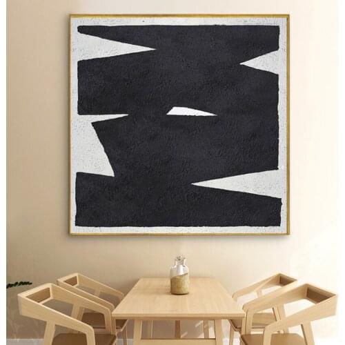 Minimalist Canvas Painting Art Wall Poster Abstract Black and White Mosaic Painting Home Decor Living Room Bedroom Mural Artwork