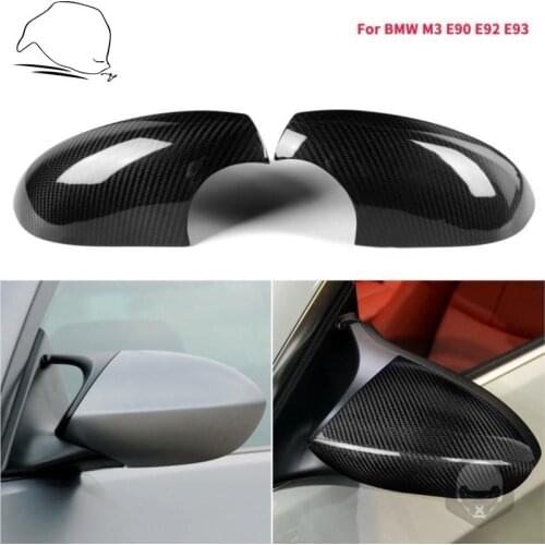 1 Pair Car Side Mirror Modified Caps Carbon Fiber Covers For BMW M Series E90 E92 E93 M3 Auto Door Wings Trim Housing Exterior