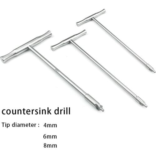 Tip Diameter4mm/6mm/8mm Bone Countersink Drill Orthopedics Pet Instrument Stainless Steel