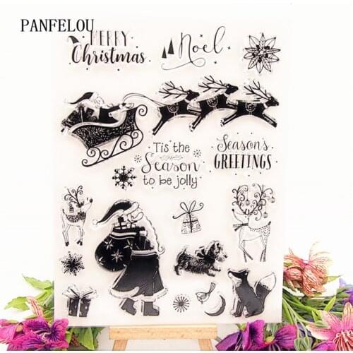 PANFELOU Easter Santa Claus Transparent Silicone Rubber Clear Stamps cartoon Scrapbooking/DIY New year 20.5x16 album