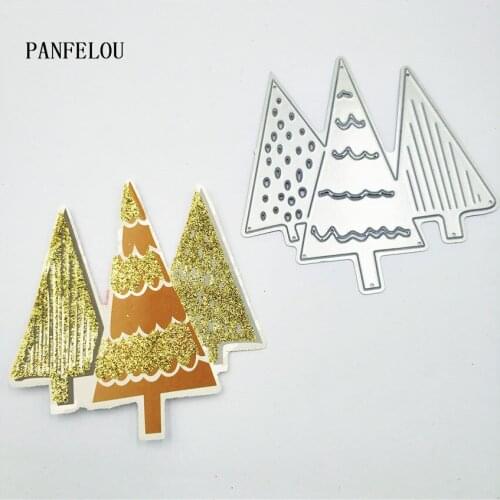 PANFELOU christmas trees Scrapbooking DIY Embossing mould card paper die stencils punch Metal cuts dies cutting Easter