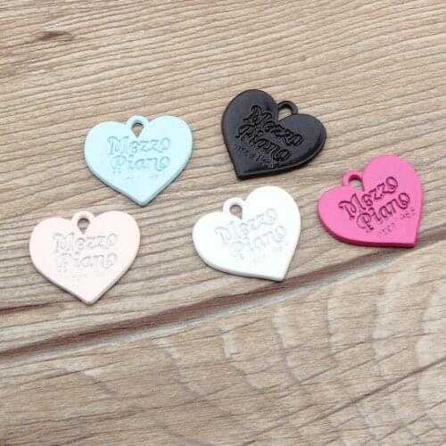 10pcs/lot Heart Enamel Charms Pendants for Jewelry Making DIY Handmade Craft Metal Dangle Charms Accessories