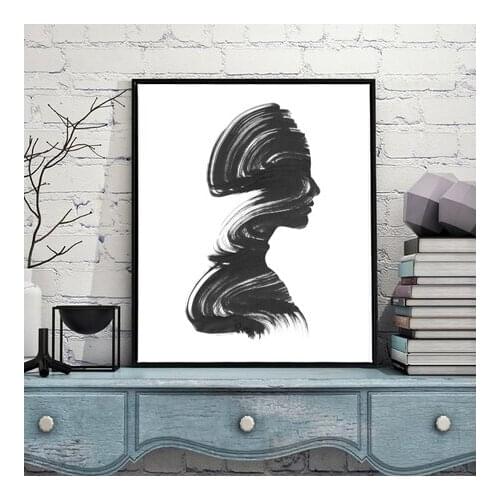 Black White Female Portraits Wall Photo Art for Living Room Abstract Portrait Art Prints for Canvas Decoration