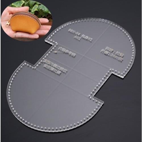 1pc Transparent Acrylic Template Leather Craft Coin Purse Shells Type Bag Pattern Stencil Durable Tool for DIY Crafts