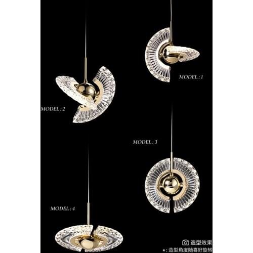 Modern Creative LED Chandelier Gold Dining Room Island Rotatable Hanging Light Restaurant Bar Coffee Kitchen Deco Pendant Lamp