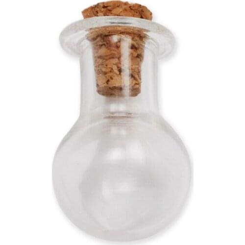 Bulb Shaped Wishing Glass Bubble Bottle With Corks Stopper, Clear Glass Message Vials With Cork, 10pcs/lot