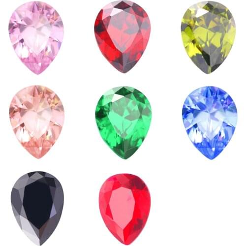 Nail Art Decoration Cubic Zirconia Stone Drop Shape Brilliant Cut Loose Gem Man Made CZ Rhinestone For Manicure (3x5mm~6x8mm)