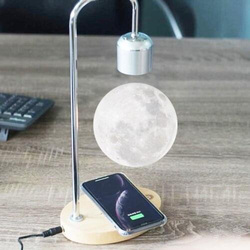 LED Moon Lamp Magnetic Levitation Lamp LED Night Light Floating Lamp LED Magnetic Light With Wireless Charging Novelty Lighting