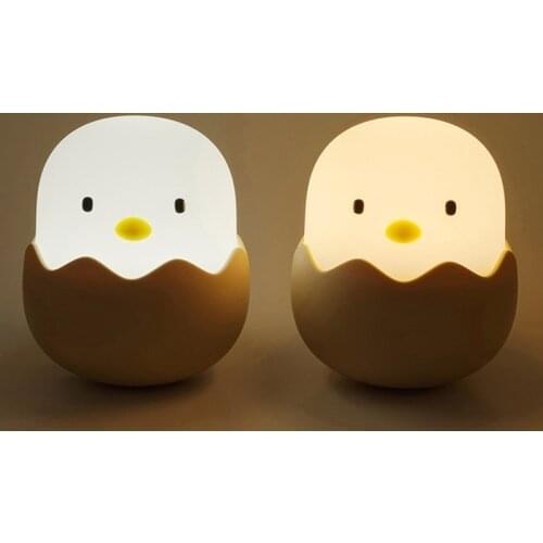 LED Childrens Night Light for Kids Soft Silicone USB Rechargeable Bedroom Decoration Gift Animal Chick Touch Night Light