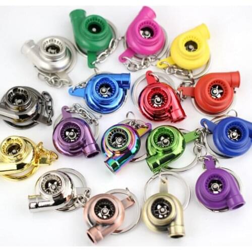 High Quality Rotatable Turbo Keychain Turbocharger Styling Keyring Activity Gift Childrens Gift Trinkets Car Mini KeyRing chain