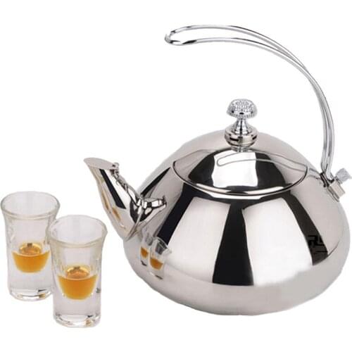 1.5L Silver Gold Teapots Stainless Steel Kettle Hotel Tea Pot With Filter Restaurant Gas Stove Induction Cooker Tea Kettle