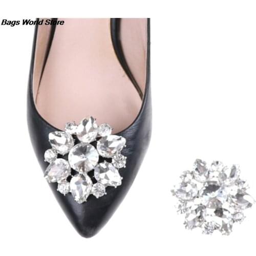 1PC Crystal Decorations Shoes Clips Women Elegant Shoes Rhinstones Ornament Bridal Wedding Party Shoes Accessories