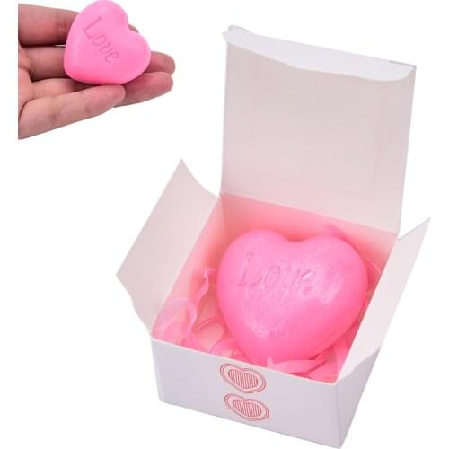 1pc Nourish Skin Whitening Handmade Love Heart-shaped Design Moisturizing Bath Soap Wedding Party Love Gift Valentine Gift