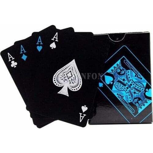 100Sets Deck Poker Waterproof Plastic PVC Playing Cards Set Black Color Poker Card Classic Magic Tricks Tool Poker Games