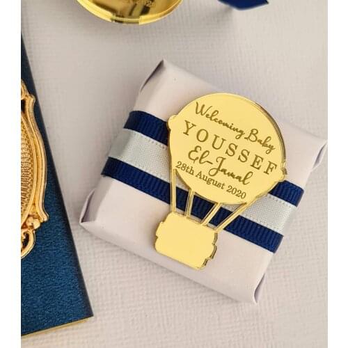 12Pcs Personalized Gold Balloon Baby Shower Table Decoration Princess Baptism Party Table Favor Chocolate Plaque Centerpieces