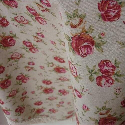 150 cm X 50 cm rose shape fabric handmade DIY tablecloth curtain fabric cotton linen printed fabric