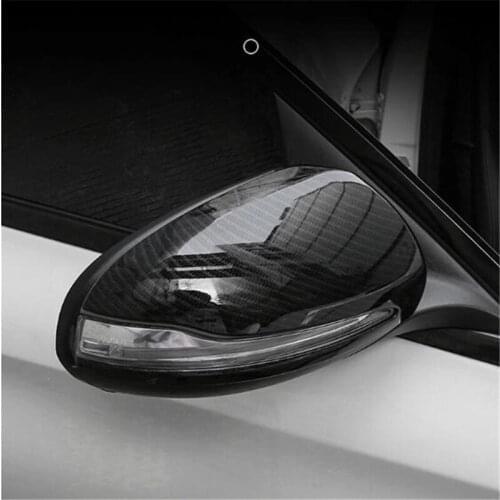 2pc New Car Styling Silver Black Carbon Wing Back Door Rear View Mirror Cover Case For Benz New C E S Class W204 W213 GLC