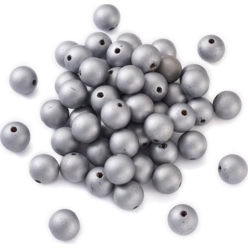 50/100pcs Painted Wood Beads Natural Round Garland Wooden Loose Bead Spacers Gold Black Color DIY Crafts Jewelry Making